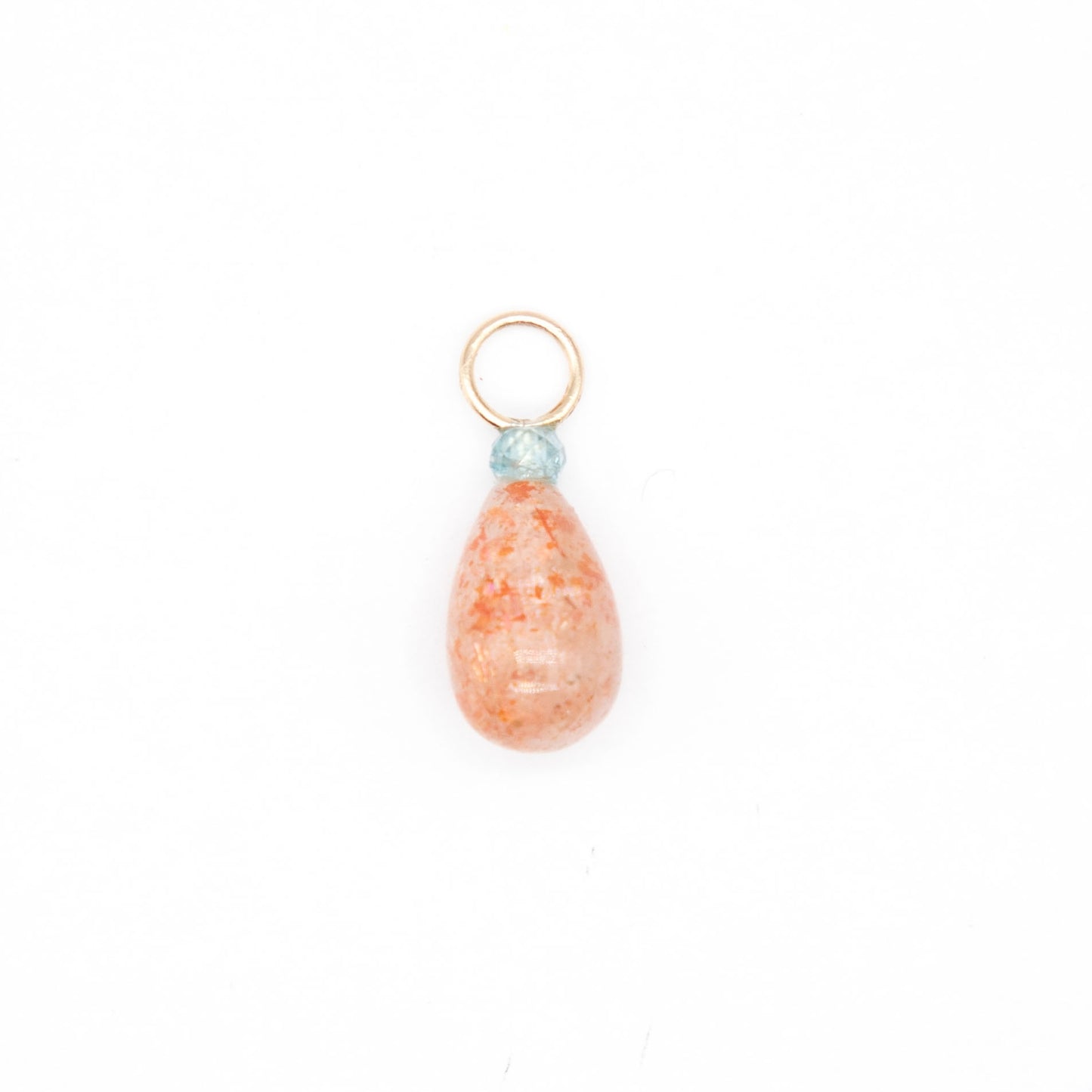 Sunstone and Zircon Gemstone Drop Charm