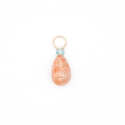 Sunstone and Zircon Gemstone Drop Charm