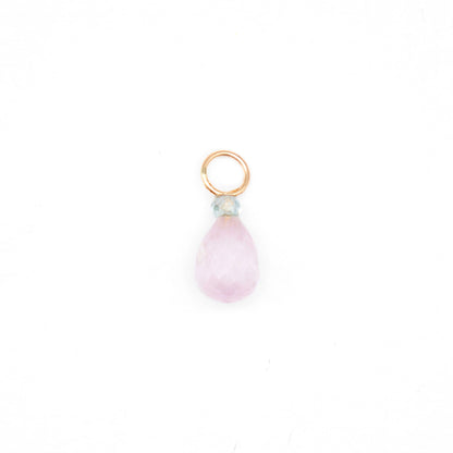 Kunzite and Zircon Gemstone Drop Charm