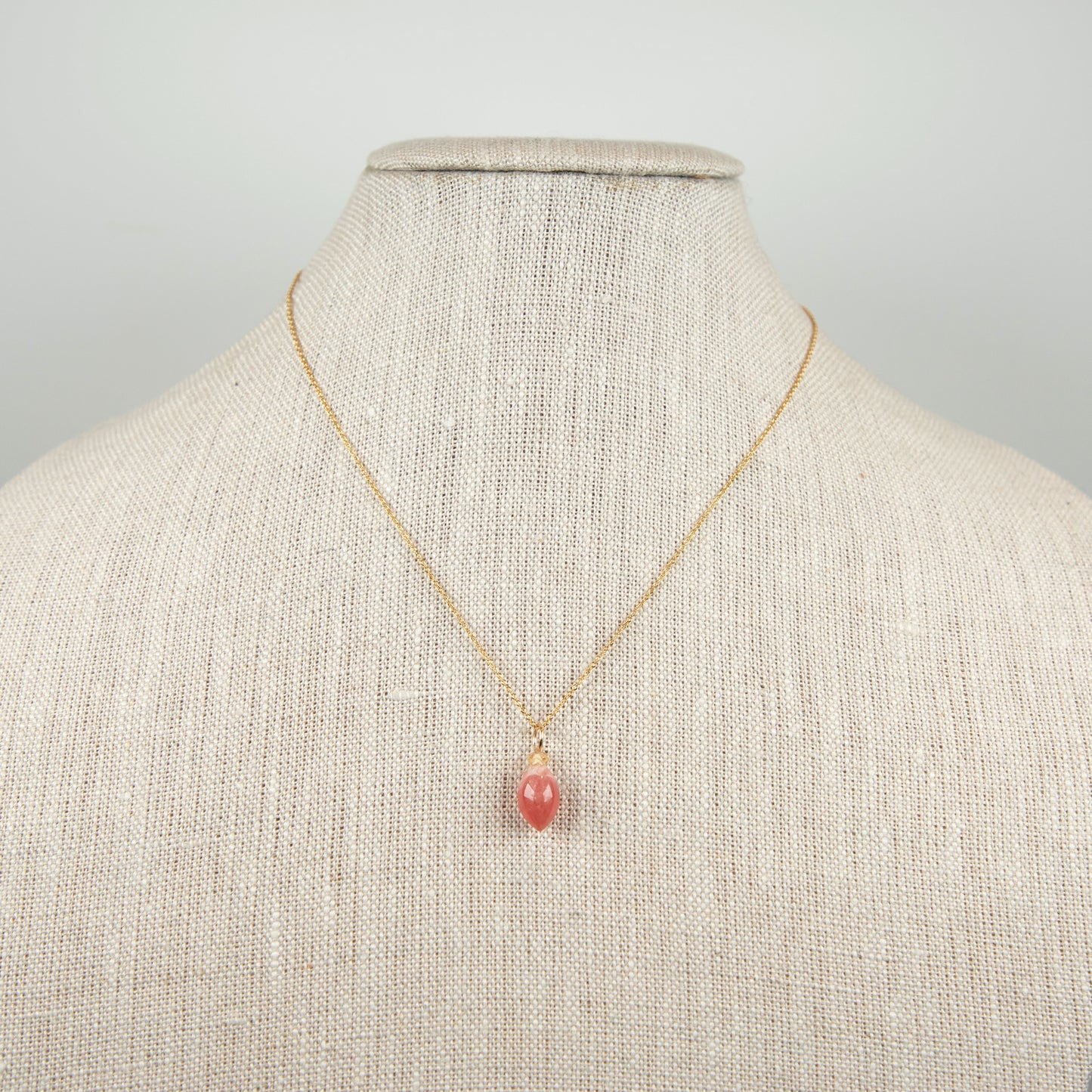 Rhodocrosite and Zircon Gemstone Charm