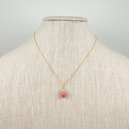 Rhodocrosite and Zircon Gemstone Charm