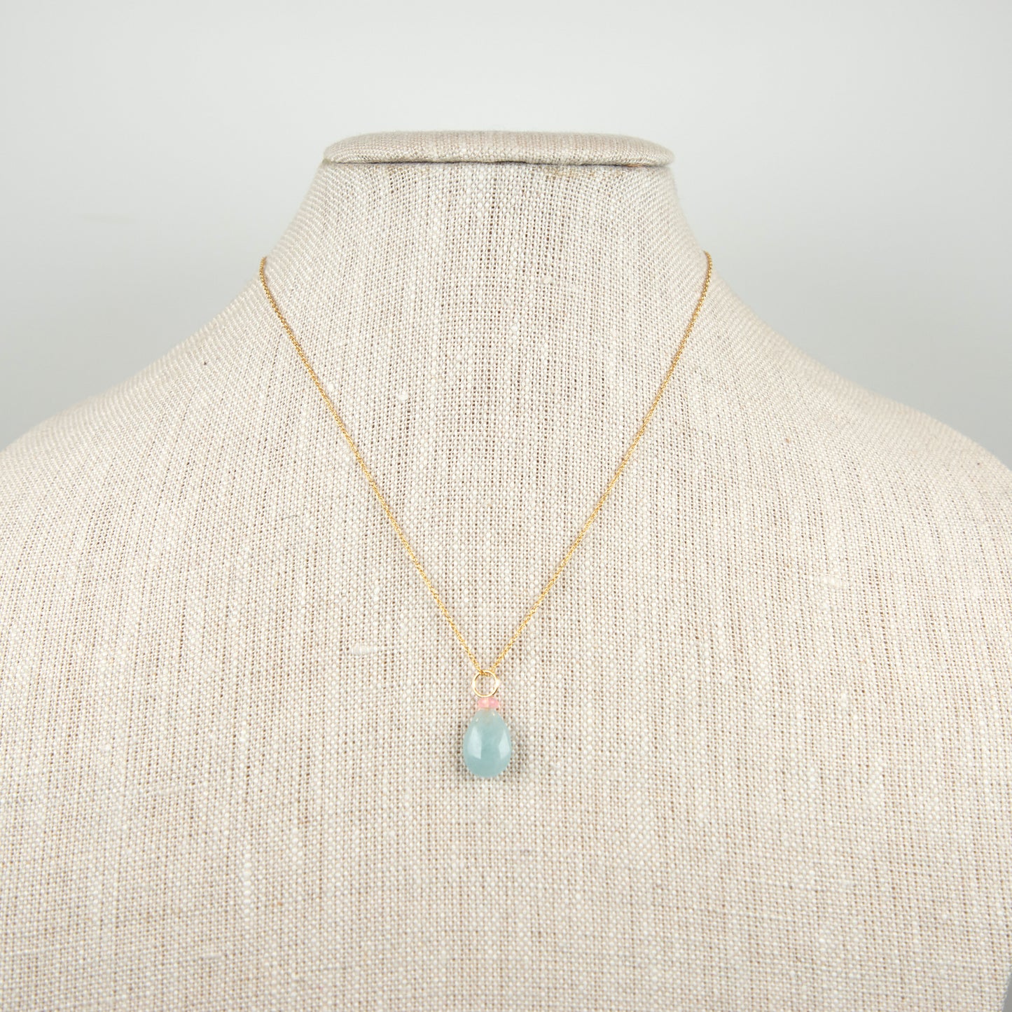 Aquamarine and Opal Gemstone Charm