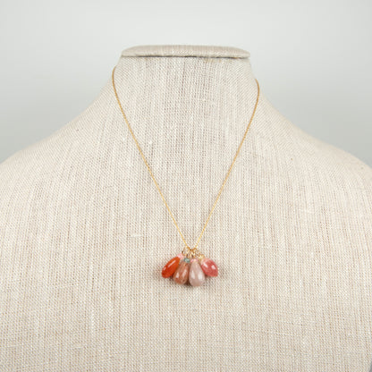 Pink Moonstone and Opal Gemstone Charm