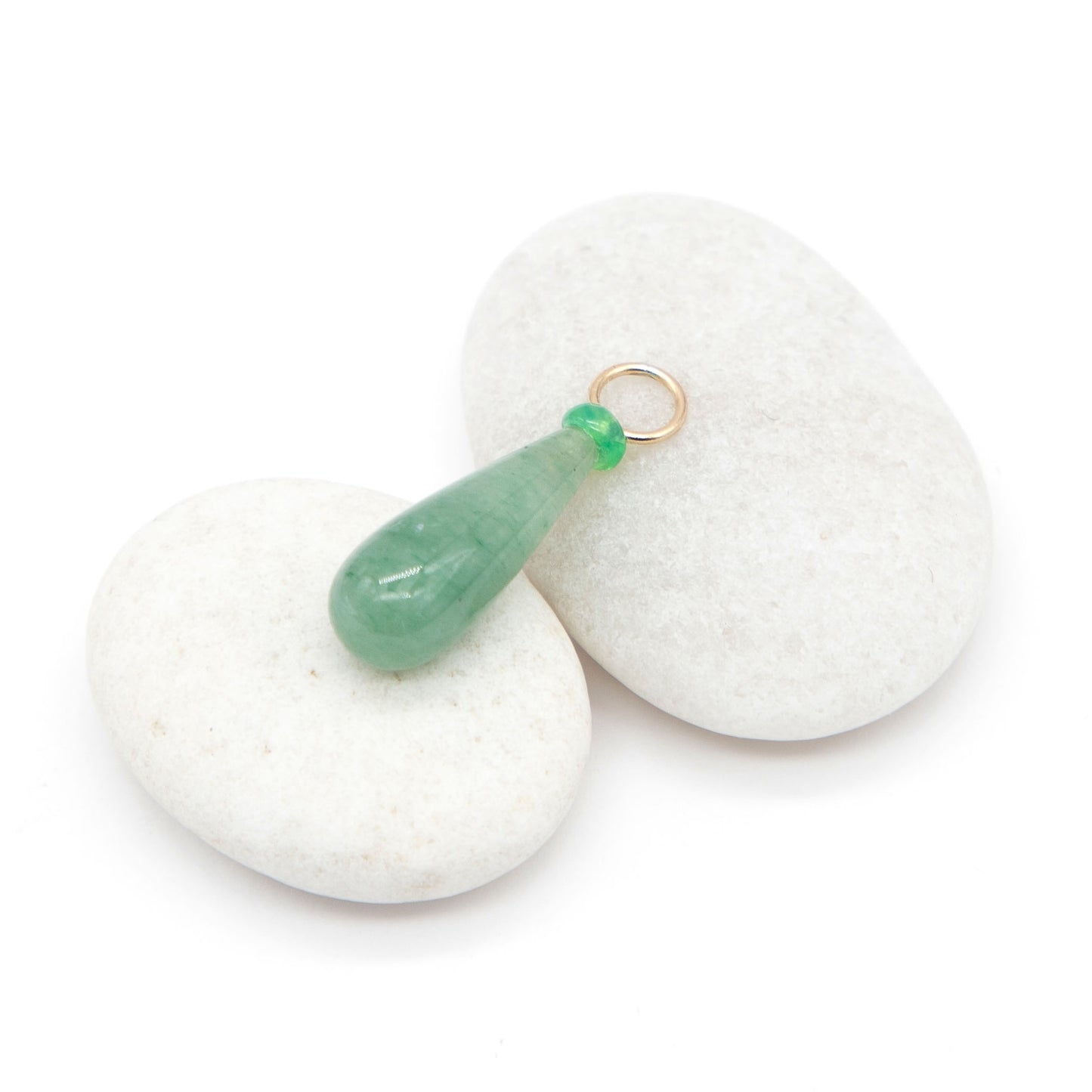 Green Aventurine and Opal Gemstone Drop Charm