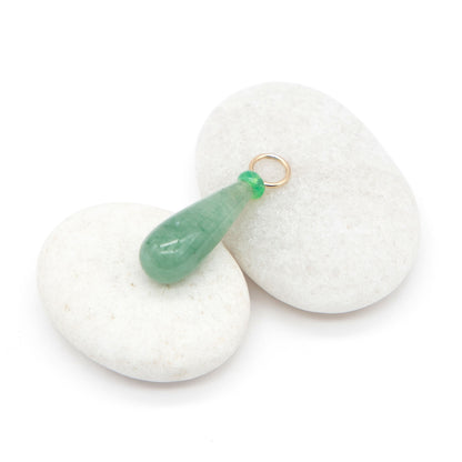 Green Aventurine and Opal Gemstone Drop Charm