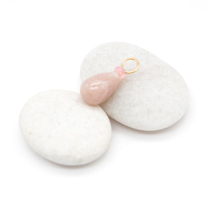 Pink Moonstone and Opal Gemstone Charm