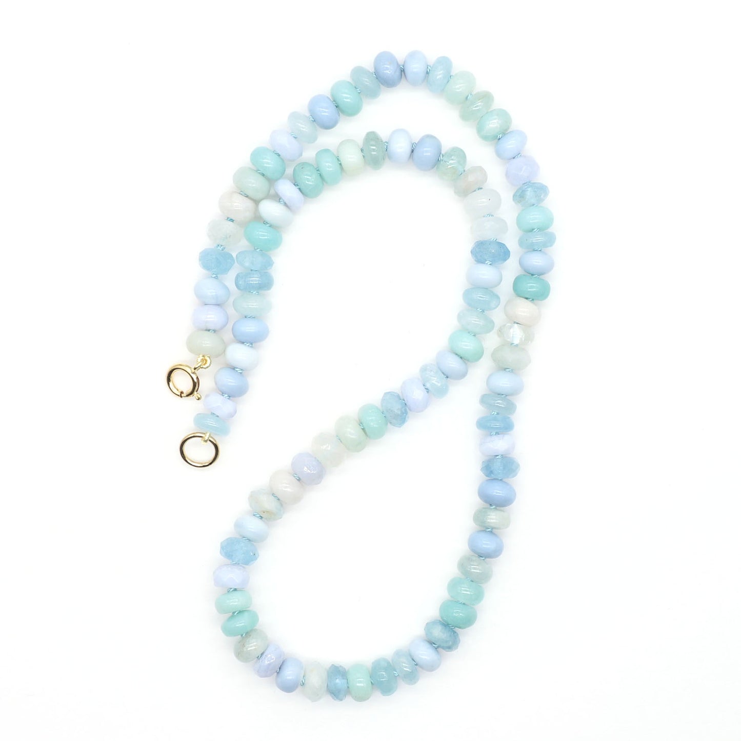 Pale Pool Gemstone Beaded Necklace