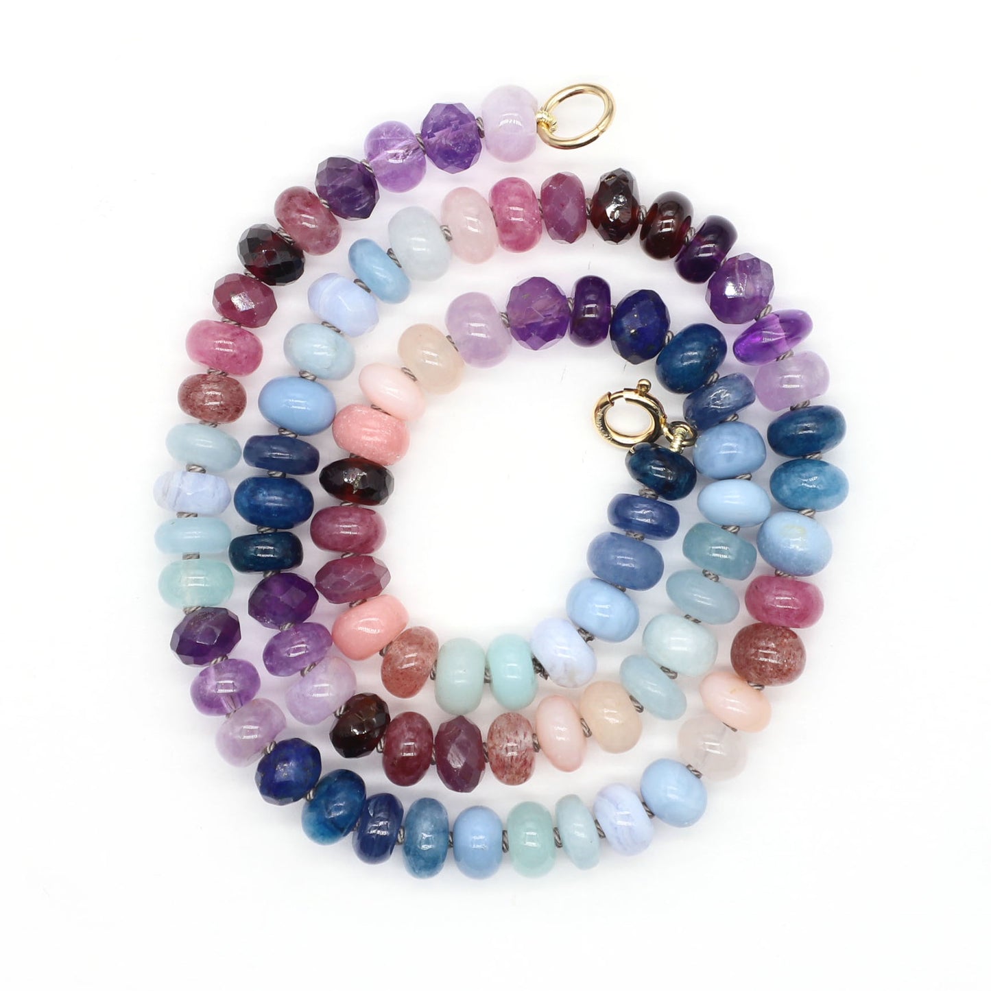 Summer Lake Gemstone Beaded Necklace—Water Element for Cancer, Scorpio and Pisces