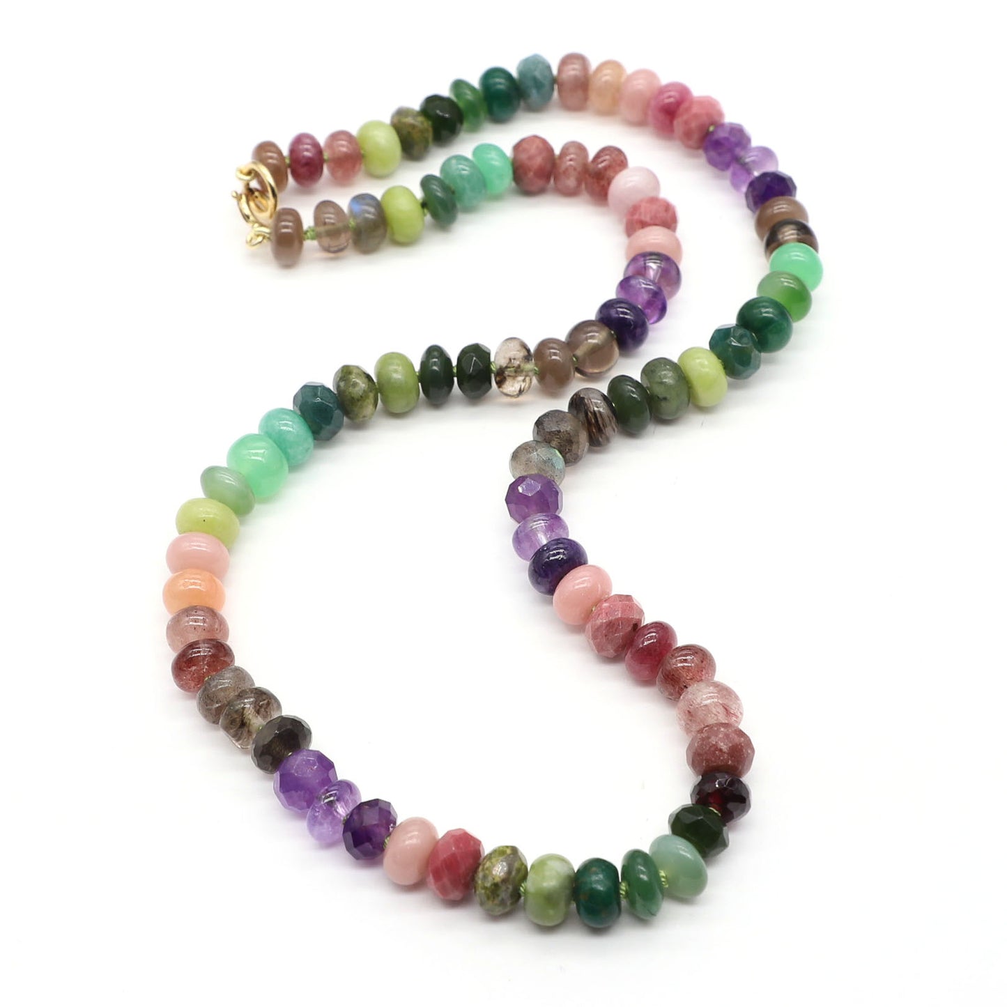 Night Garden Gemstone Beaded Necklace—Earth Element for Taurus, Capricorn and Virgo