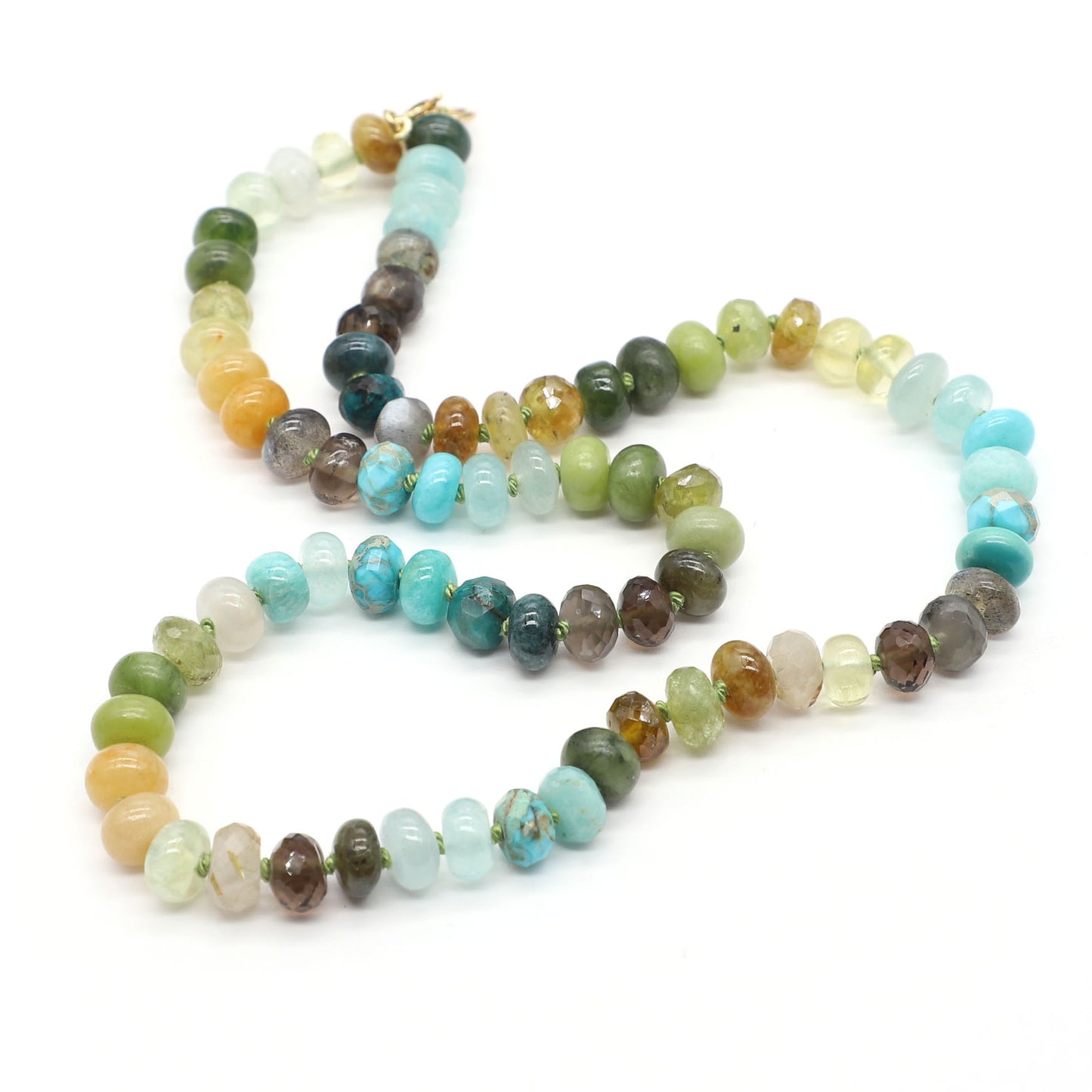 Ocean Grass Gemstone Beaded Necklace—Earth Element for Taurus, Capricorn and Virgo
