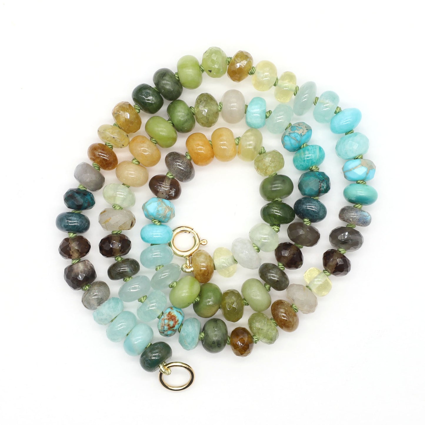 Ocean Grass Gemstone Beaded Necklace—Earth Element for Taurus, Capricorn and Virgo
