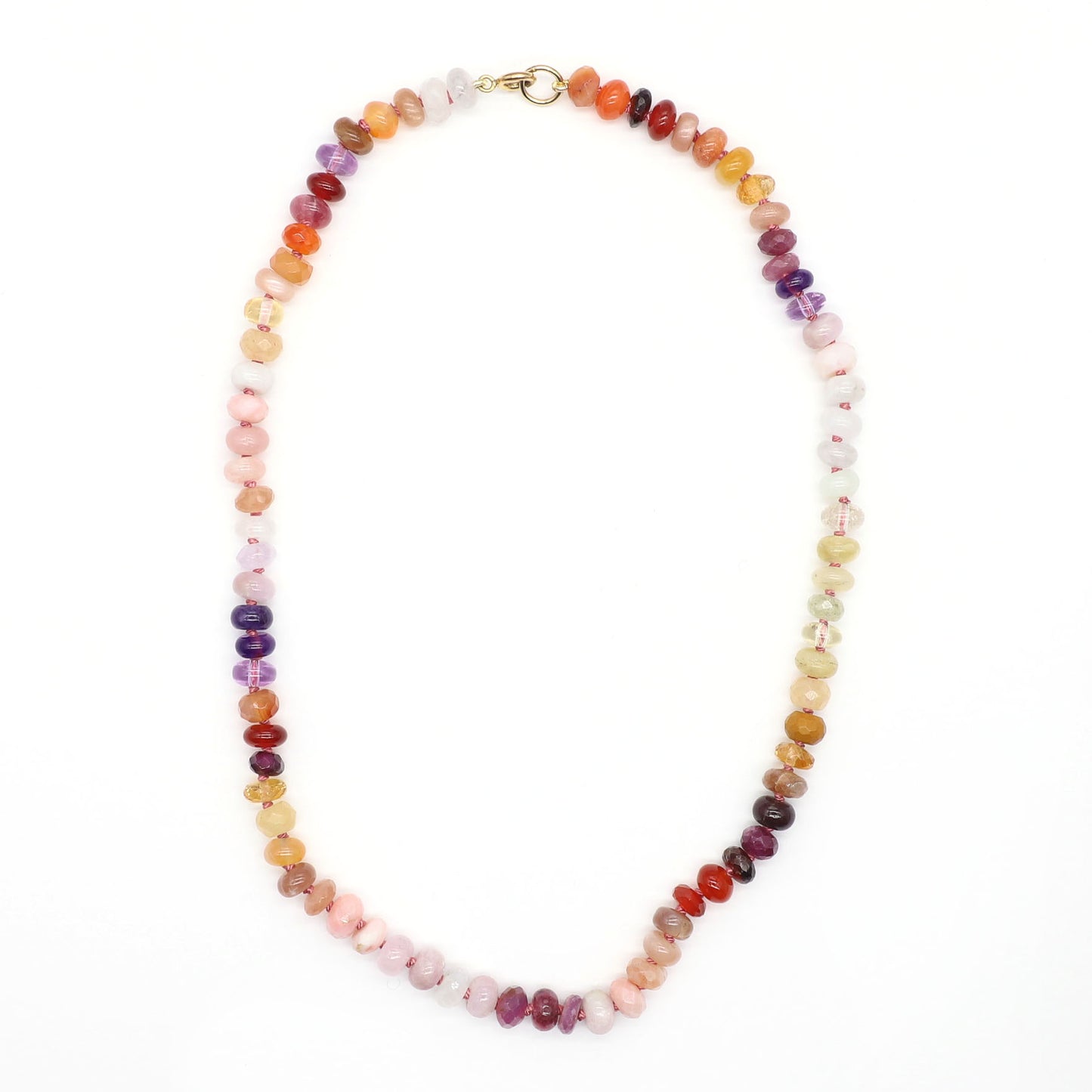 Autumn Sunset Gemstone Beaded Necklace—Fire Element for Aires, Leo, Sagittarius
