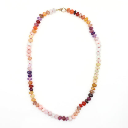 Autumn Sunset Gemstone Beaded Necklace—Fire Element for Aires, Leo, Sagittarius
