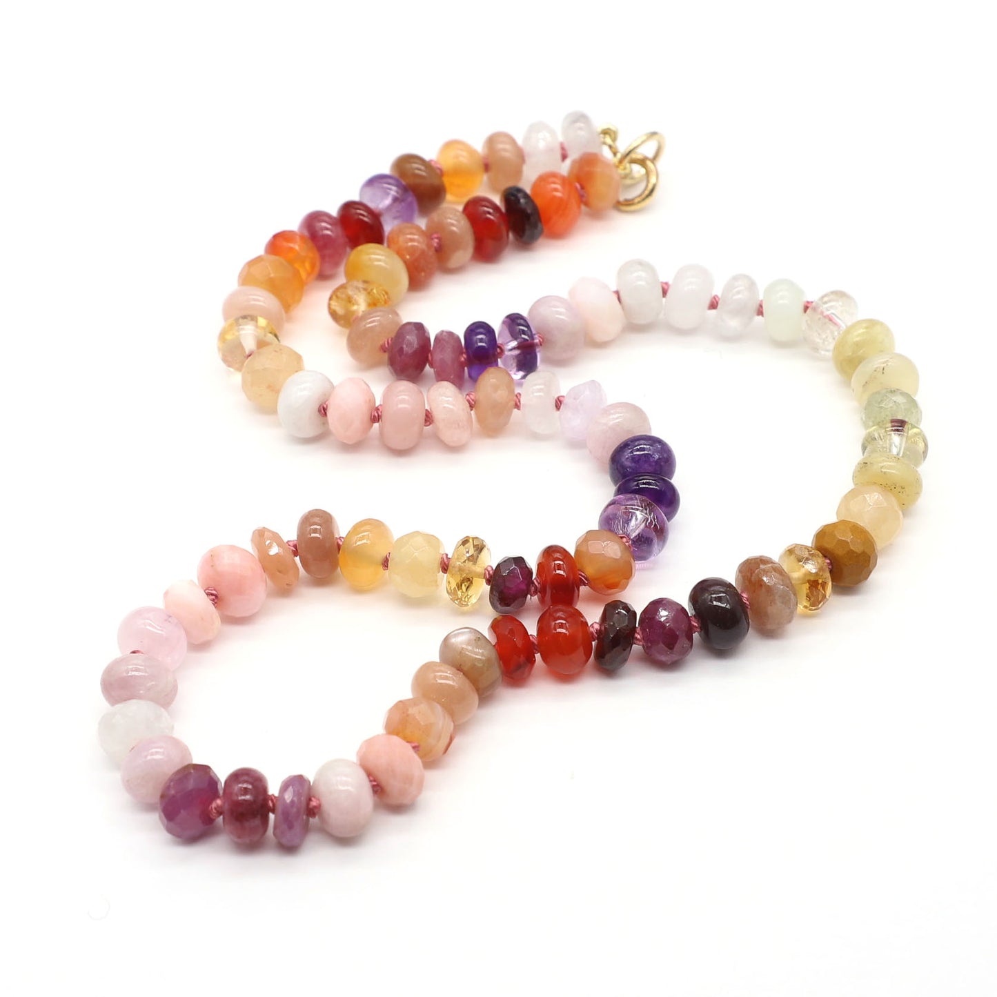 Autumn Sunset Gemstone Beaded Necklace—Fire Element for Aires, Leo, Sagittarius