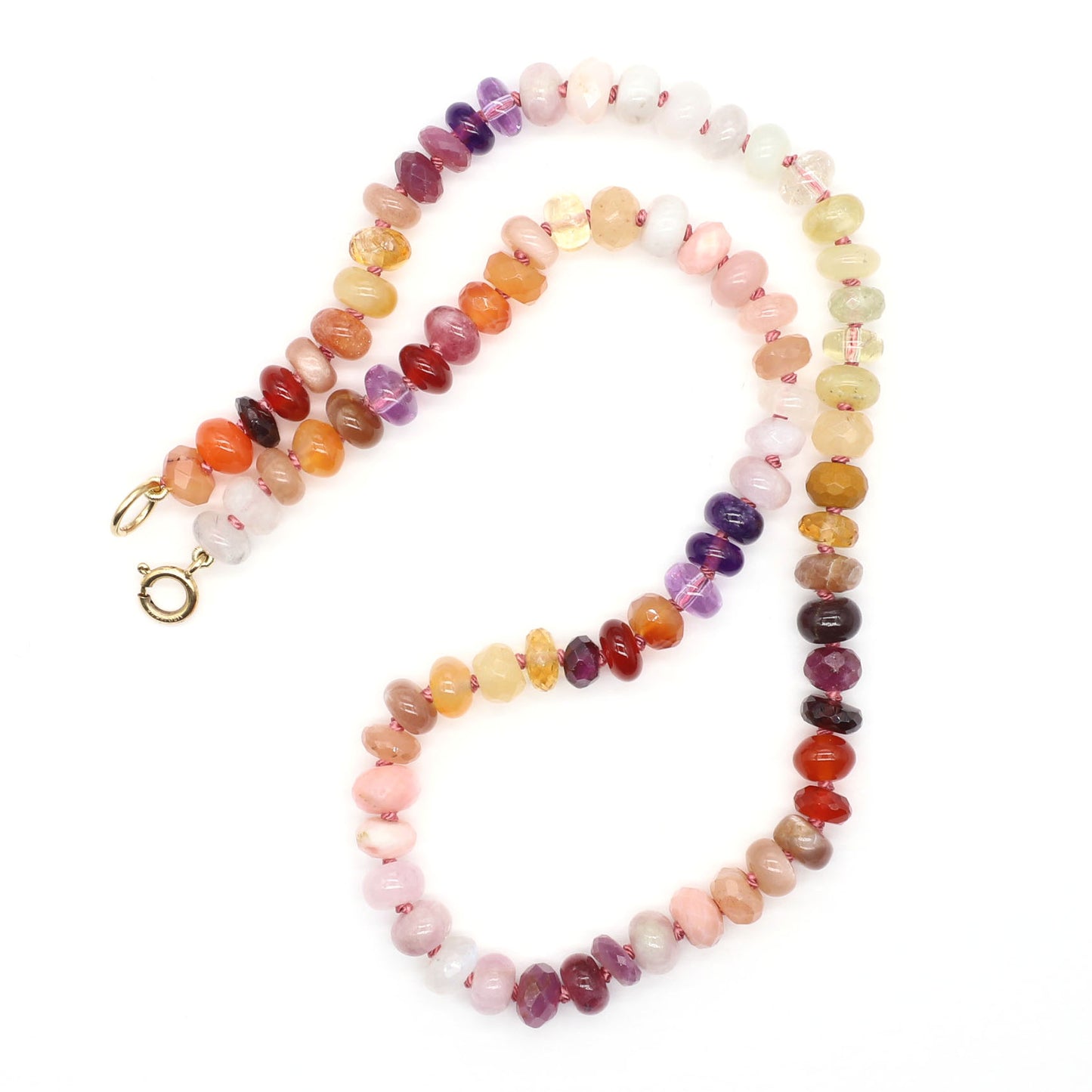 Autumn Sunset Gemstone Beaded Necklace—Fire Element for Aires, Leo, Sagittarius