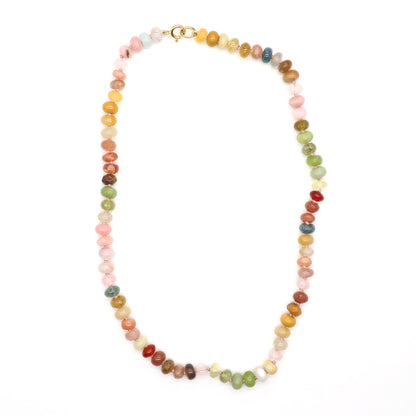 Yellow Sunflower Gemstone Beaded Necklace