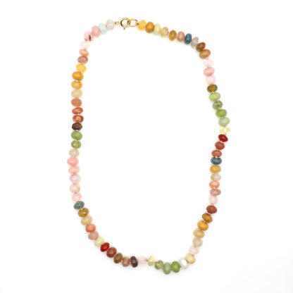 Yellow Sunflower Gemstone Beaded Necklace
