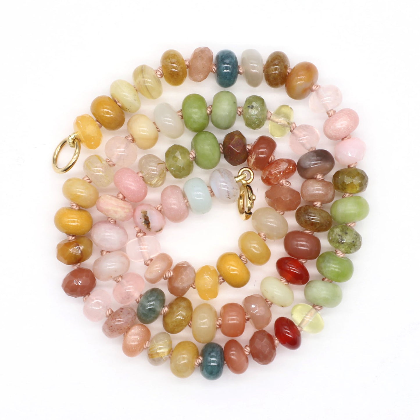 Yellow Sunflower Gemstone Beaded Necklace