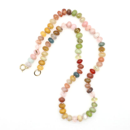 Yellow Sunflower Gemstone Beaded Necklace