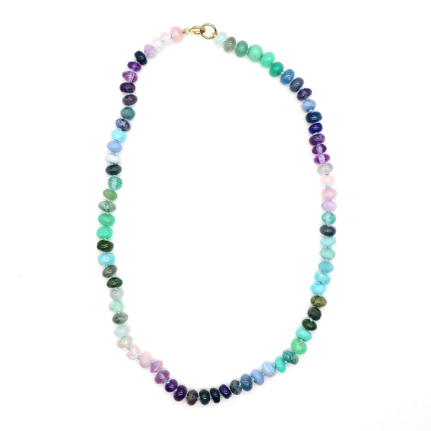 Jungle Sky Gemstone Beaded Necklace—Air Element for Libra, Aquarius and Gemini