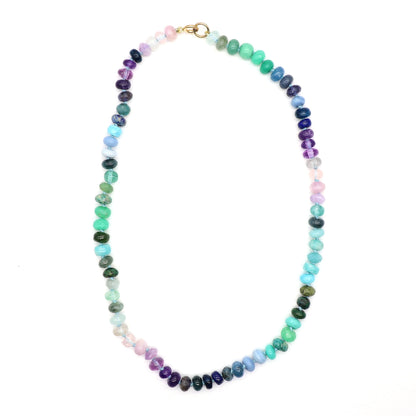 Jungle Sky Gemstone Beaded Necklace—Air Element for Libra, Aquarius and Gemini