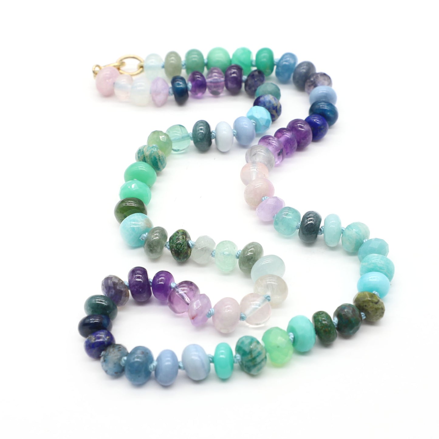Jungle Sky Gemstone Beaded Necklace—Air Element for Libra, Aquarius and Gemini