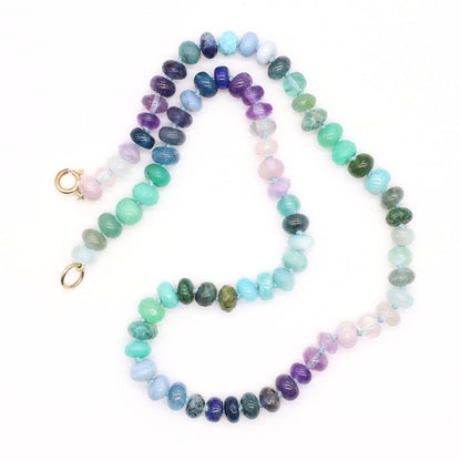 Jungle Sky Gemstone Beaded Necklace—Air Element for Libra, Aquarius and Gemini