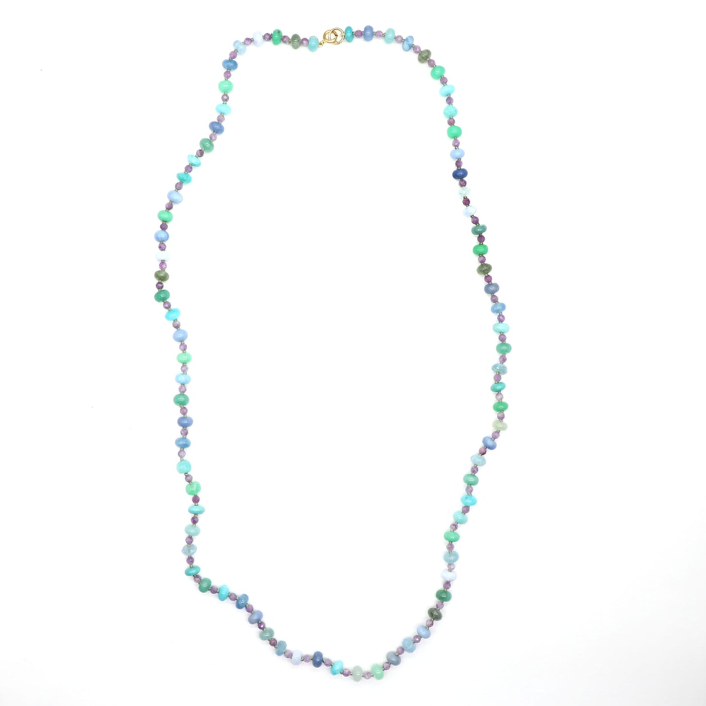Aqua Daylight Gemstone Beaded Necklace