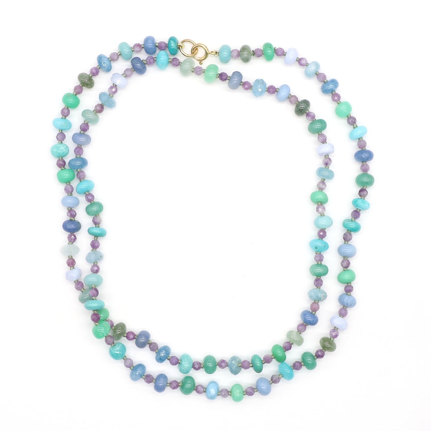 Aqua Daylight Gemstone Beaded Necklace