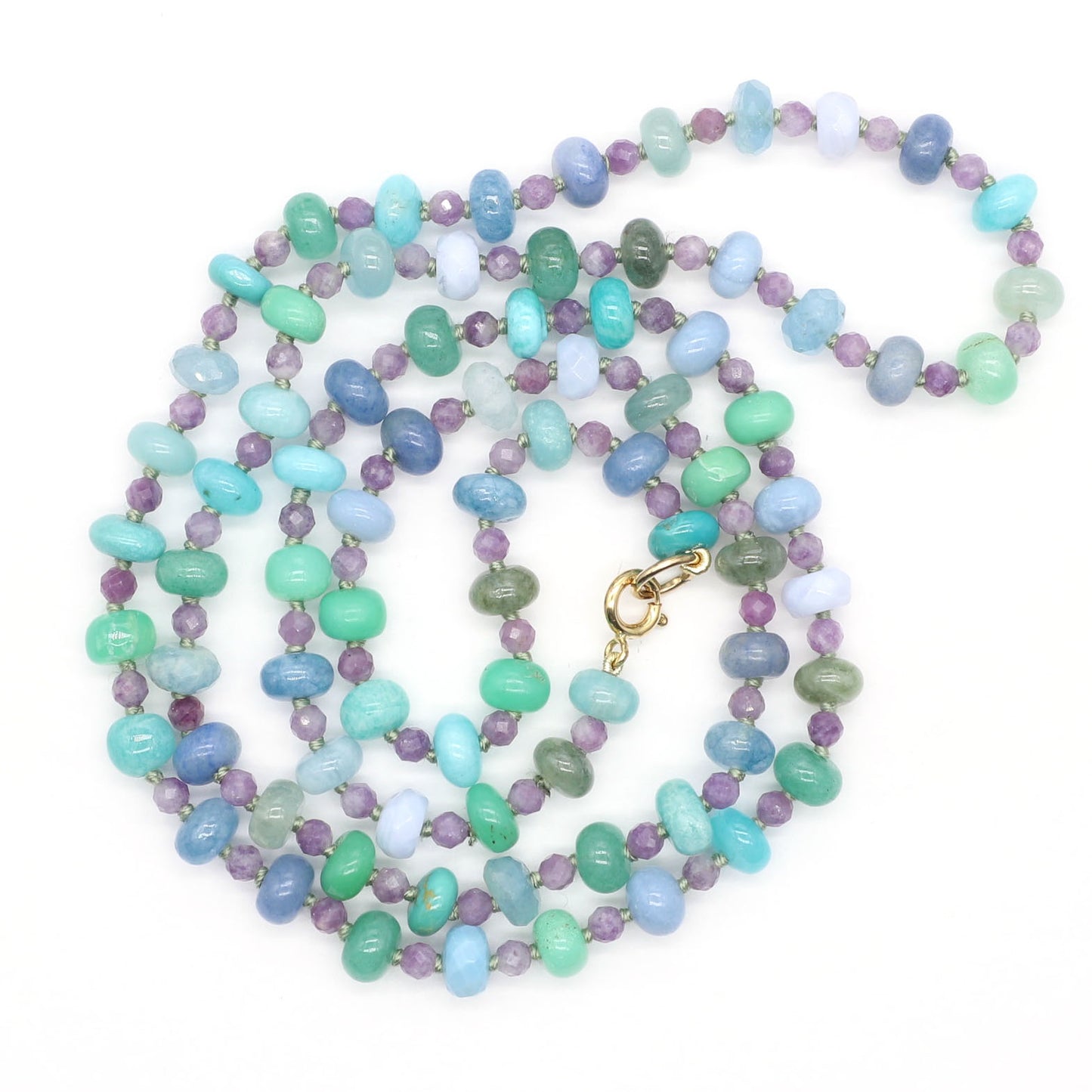 Aqua Daylight Gemstone Beaded Necklace