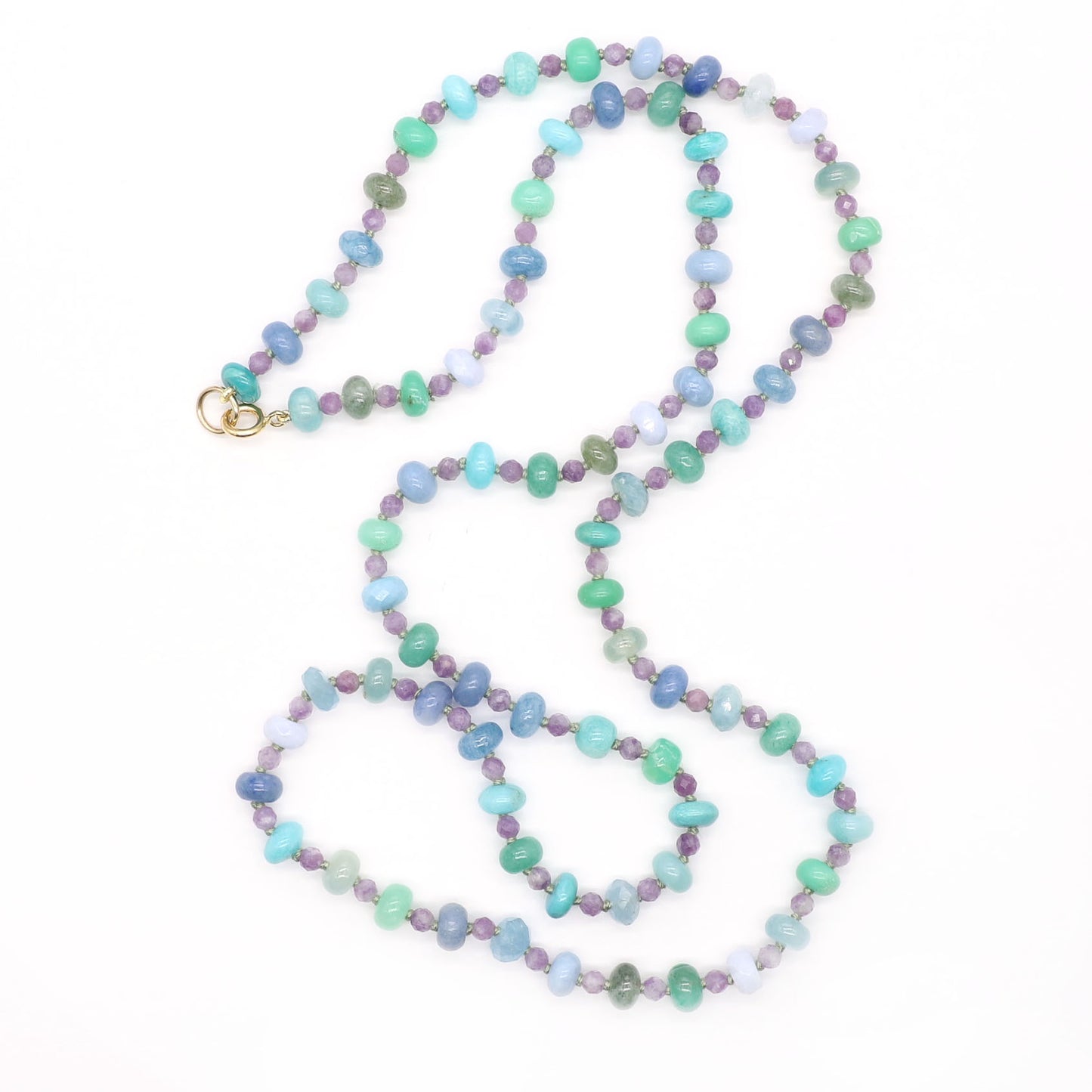 Aqua Daylight Gemstone Beaded Necklace