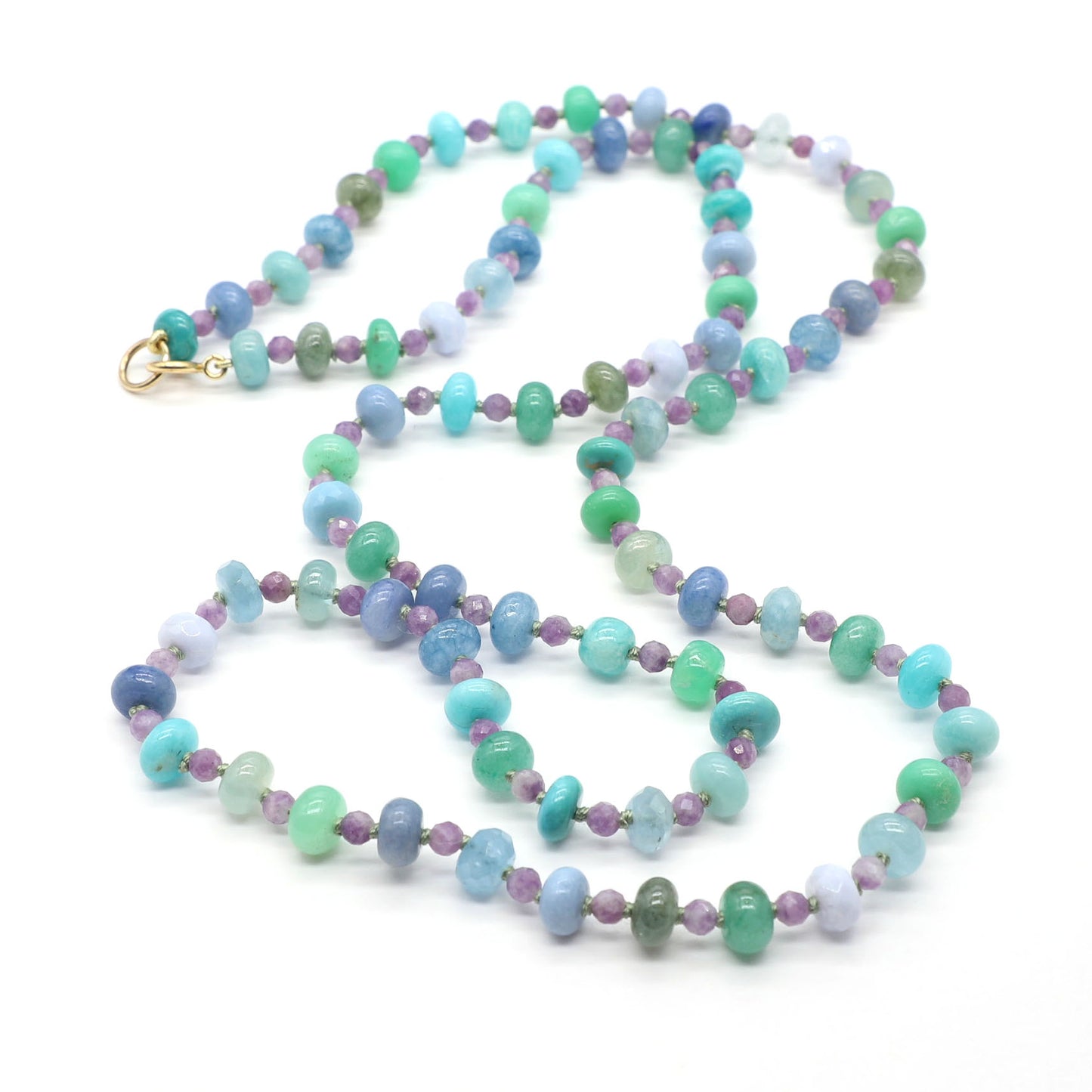 Aqua Daylight Gemstone Beaded Necklace