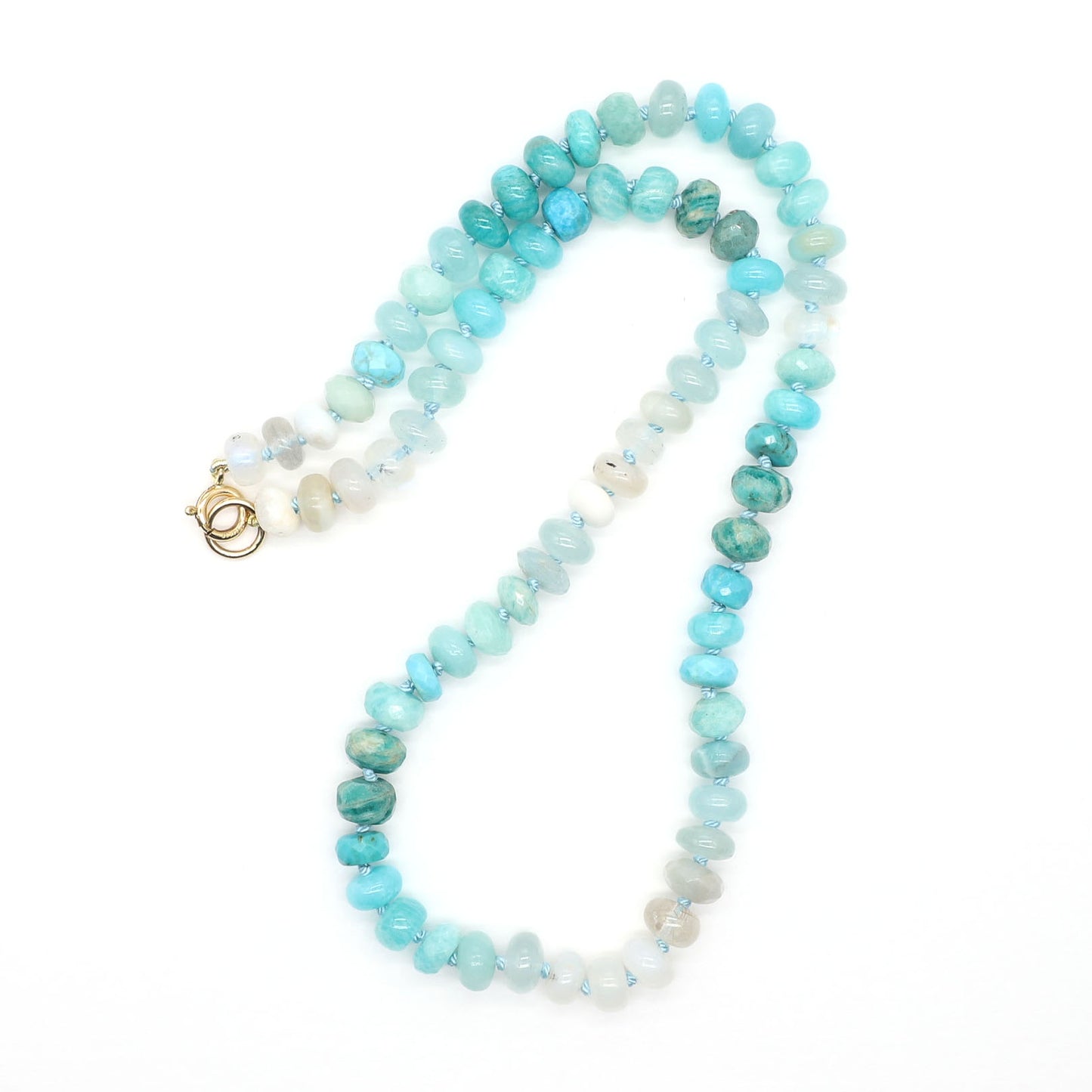 Caribbean Lake Gemstone Beaded Necklace