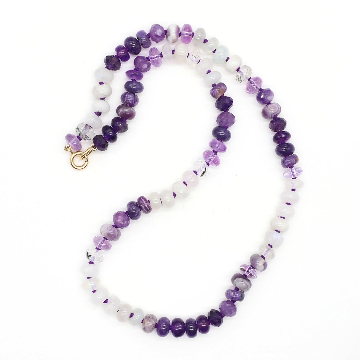 Violet Snow Beaded Necklace