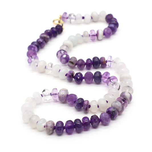 Violet Snow Beaded Necklace