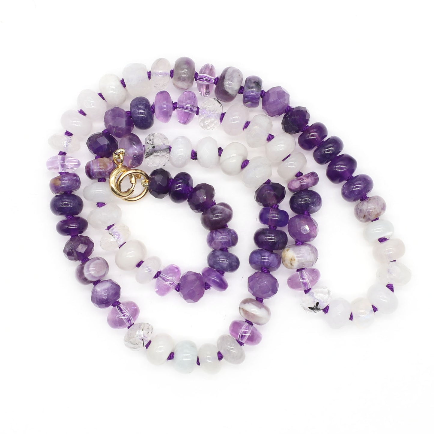 Violet Snow Beaded Necklace
