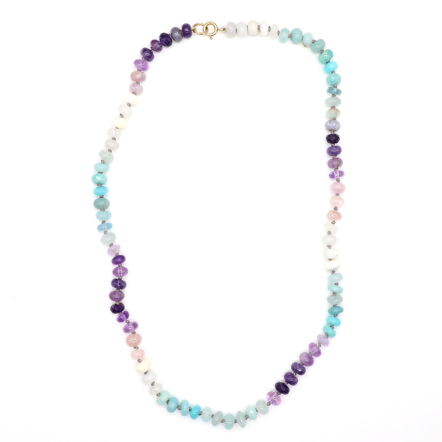 Violet Sea Gemstone Beaded Necklace