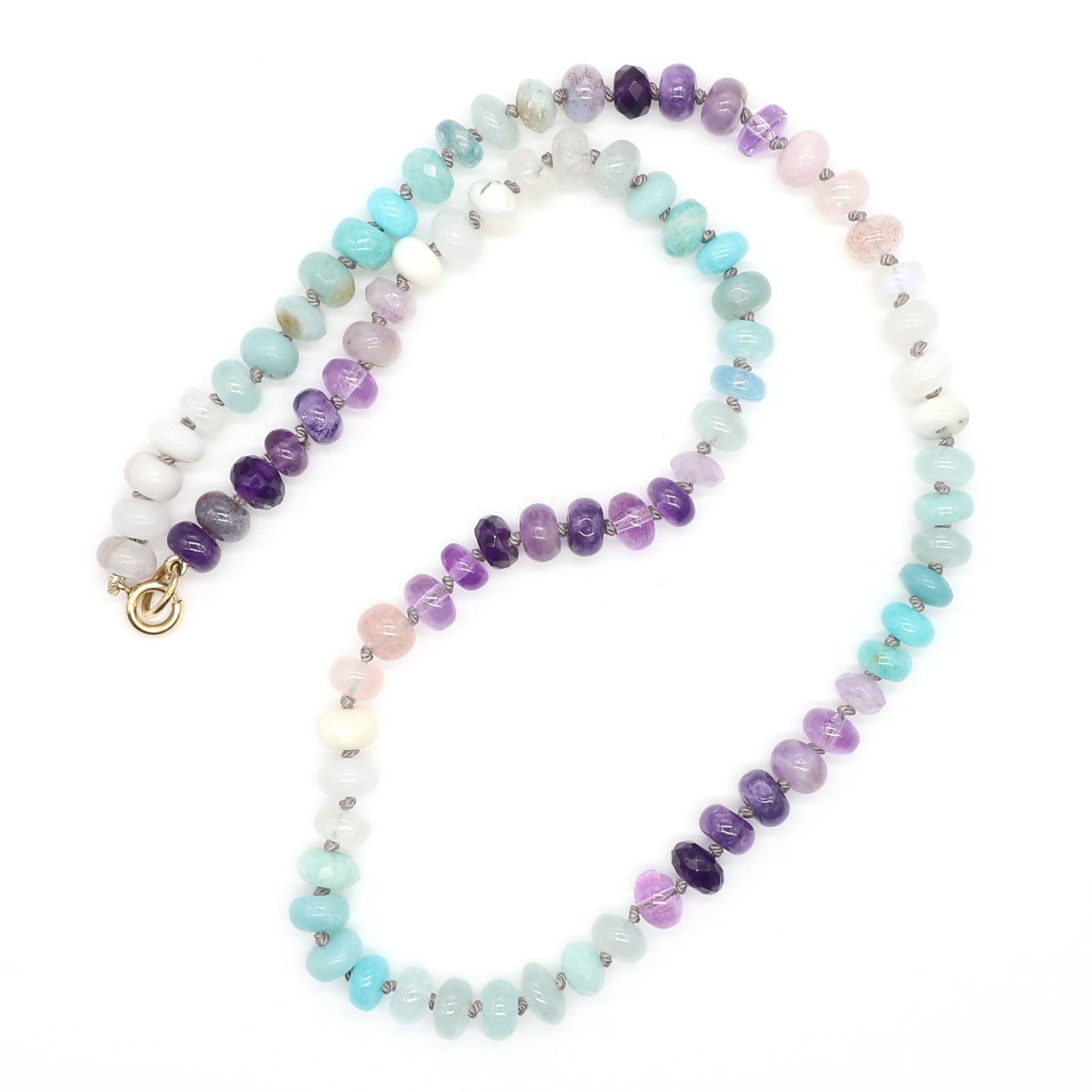 Violet Sea Gemstone Beaded Necklace
