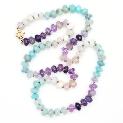 Violet Sea Gemstone Beaded Necklace