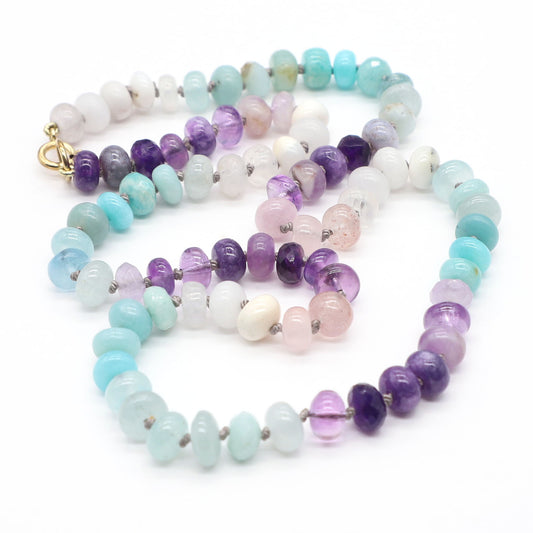 Violet Sea Gemstone Beaded Necklace