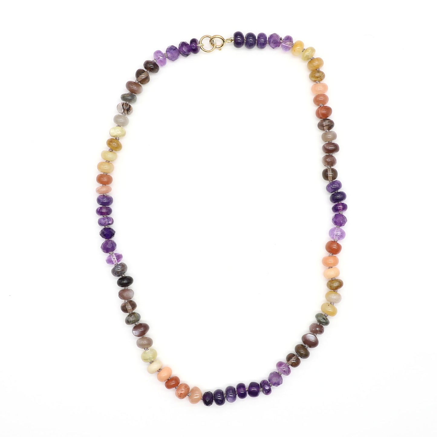 Violet Sun Gemstone Beaded Necklace