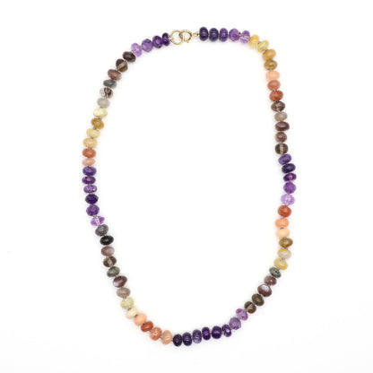 Violet Sun Gemstone Beaded Necklace