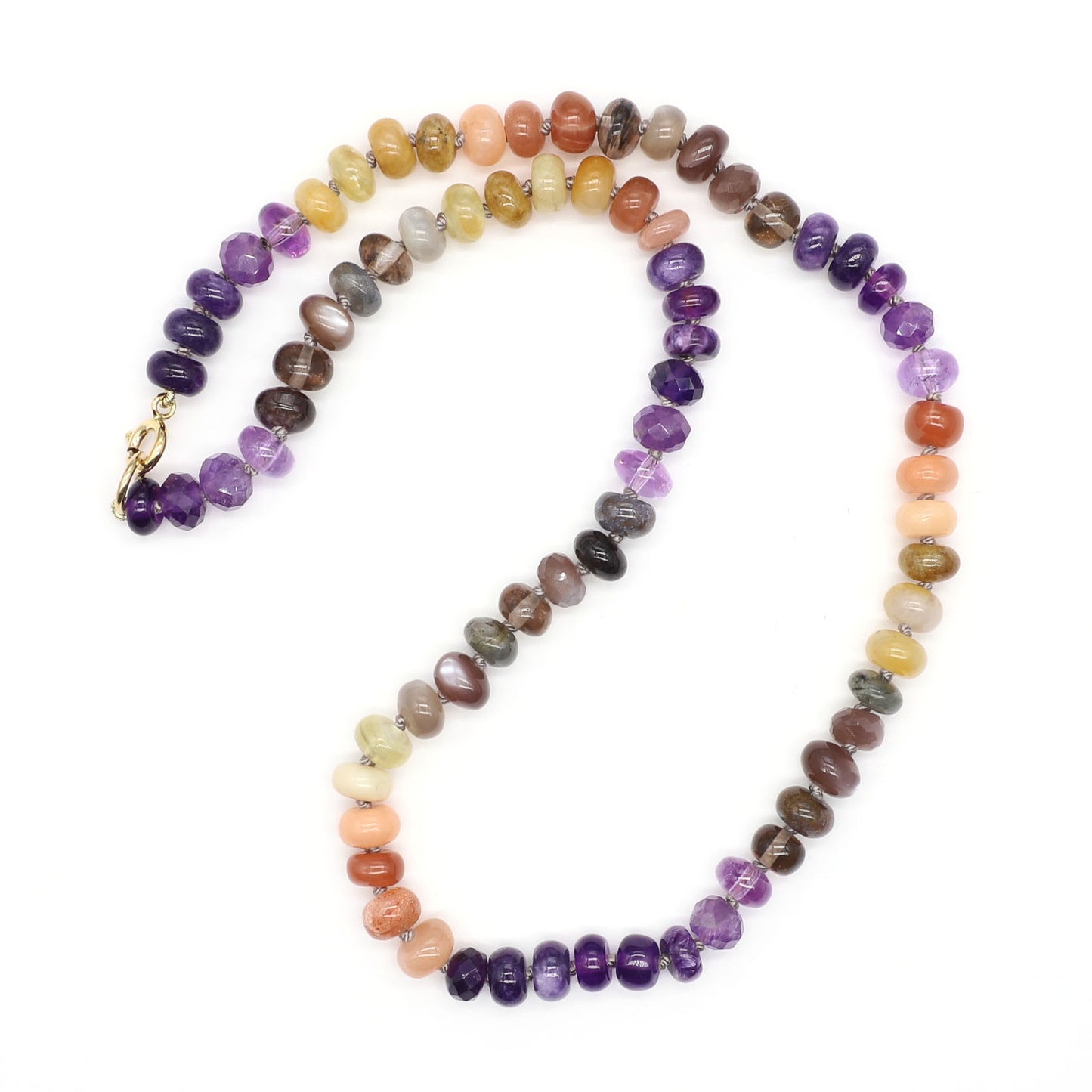 Violet Sun Gemstone Beaded Necklace