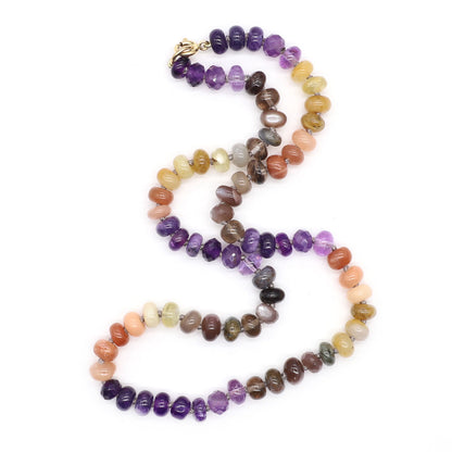 Violet Sun Gemstone Beaded Necklace