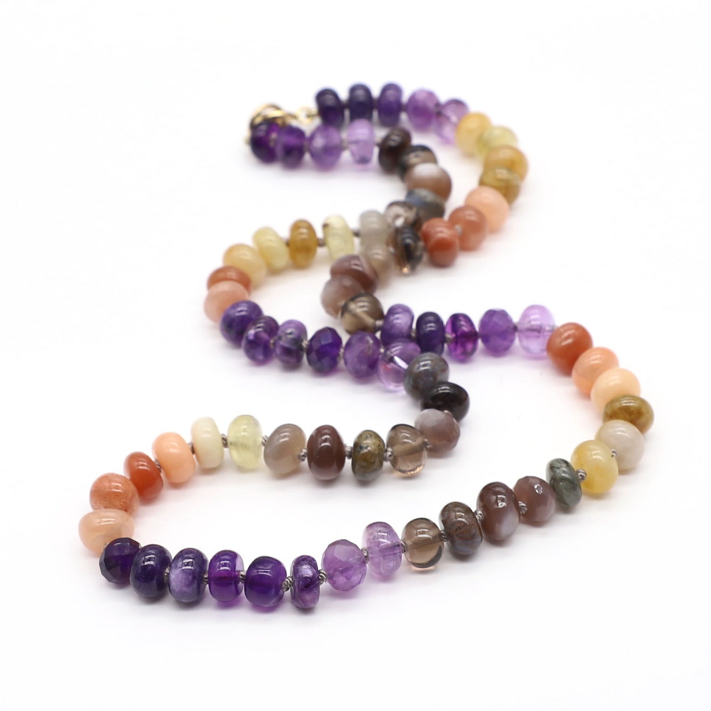 Violet Sun Gemstone Beaded Necklace