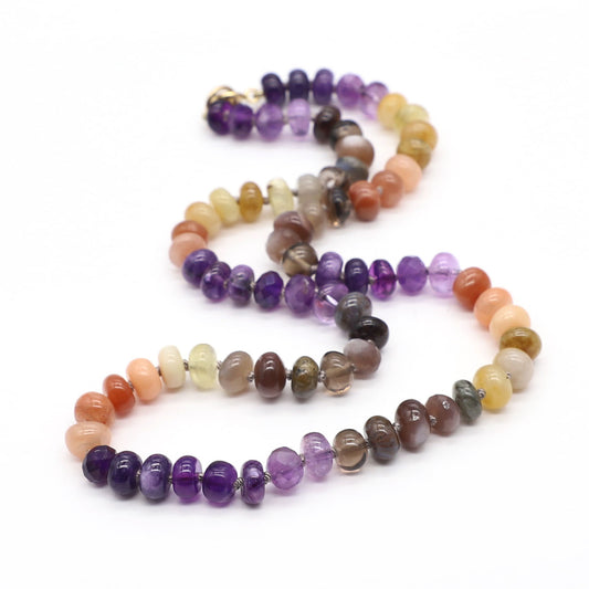 Violet Sun Gemstone Beaded Necklace