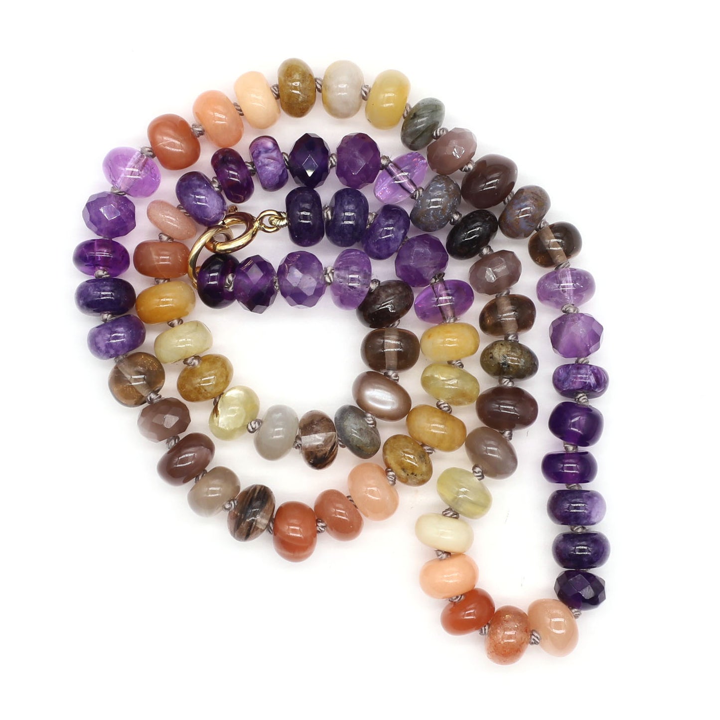 Violet Sun Gemstone Beaded Necklace