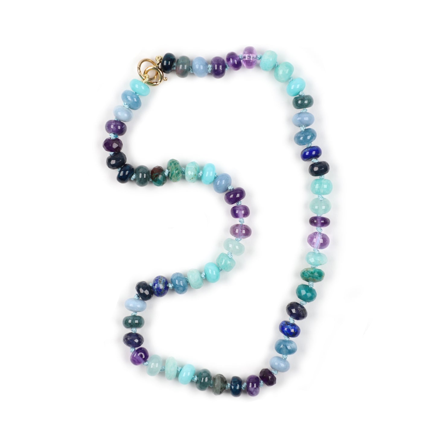 Deep Ocean Gemstone Beaded Necklace