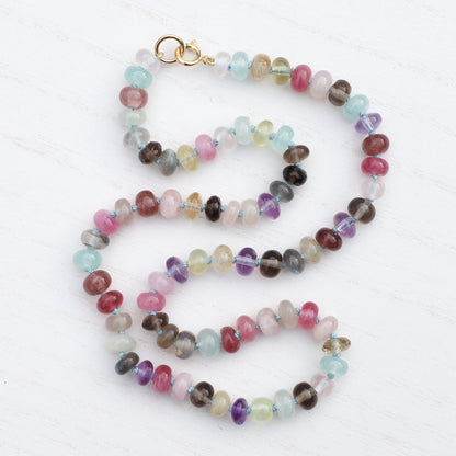 Clover Meadow Gemstone Beaded Necklace