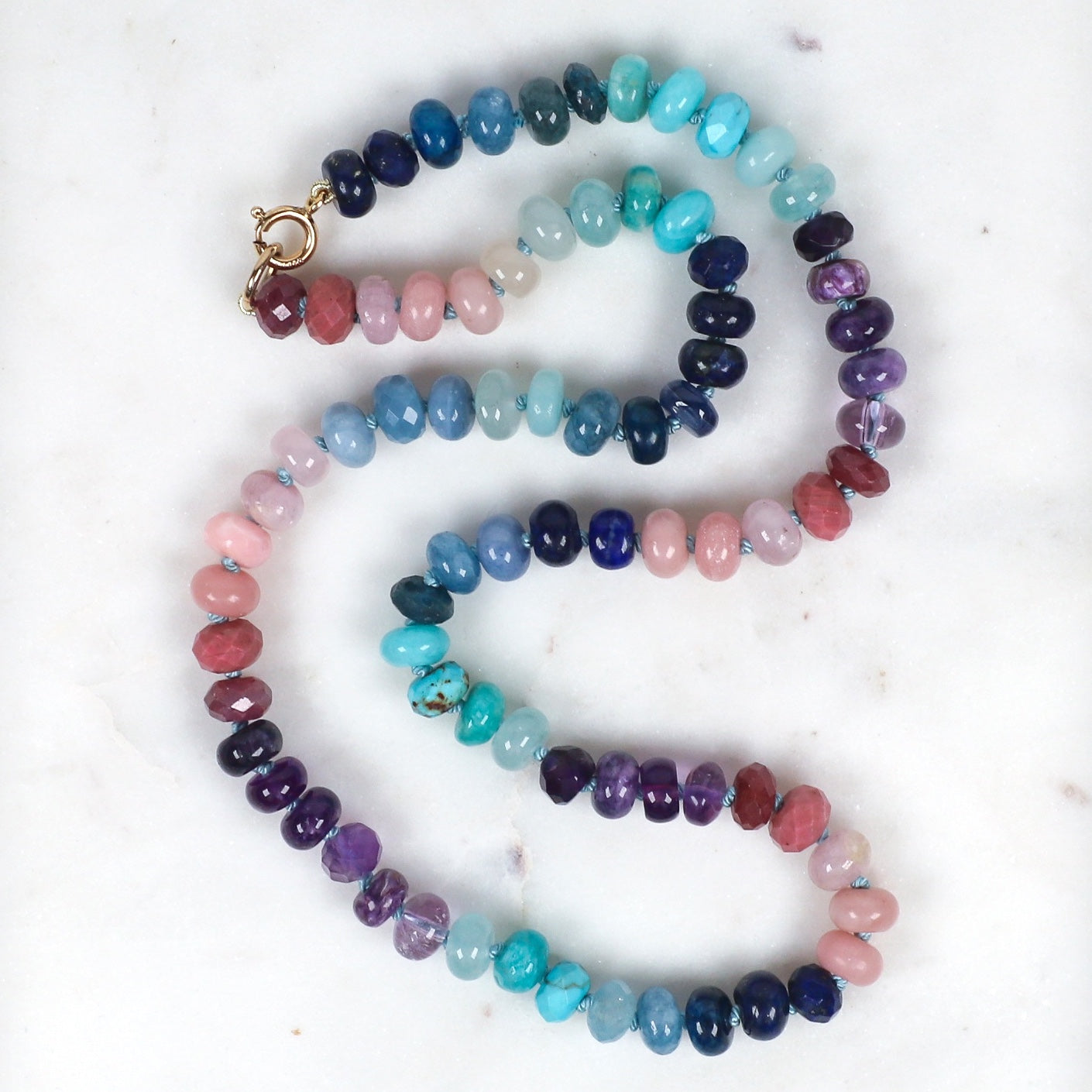 Ocean Sunset Gemstone Beaded Necklace